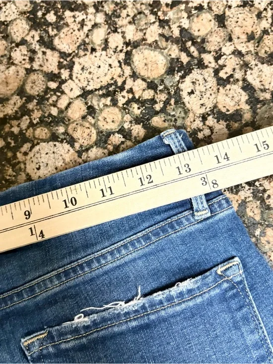 Frame Le Crop Mini Boot Size 28 Stretch Blue Denim Jeans High Rise - Picture 4 of 7